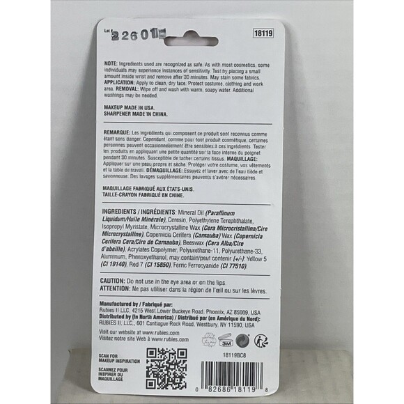 Glitter Sticks Makeup Set 5 Colors with Sharpener Made in USA by Rubies - Picture 10 of 12